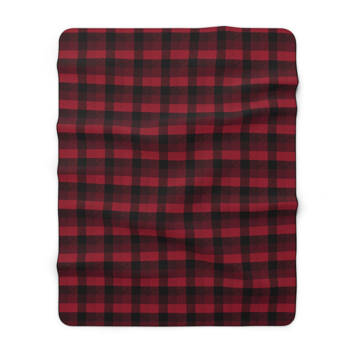 Rustic Cabin Buffalo Plaid Sherpa Blanket | Red & Black Fleece Throw