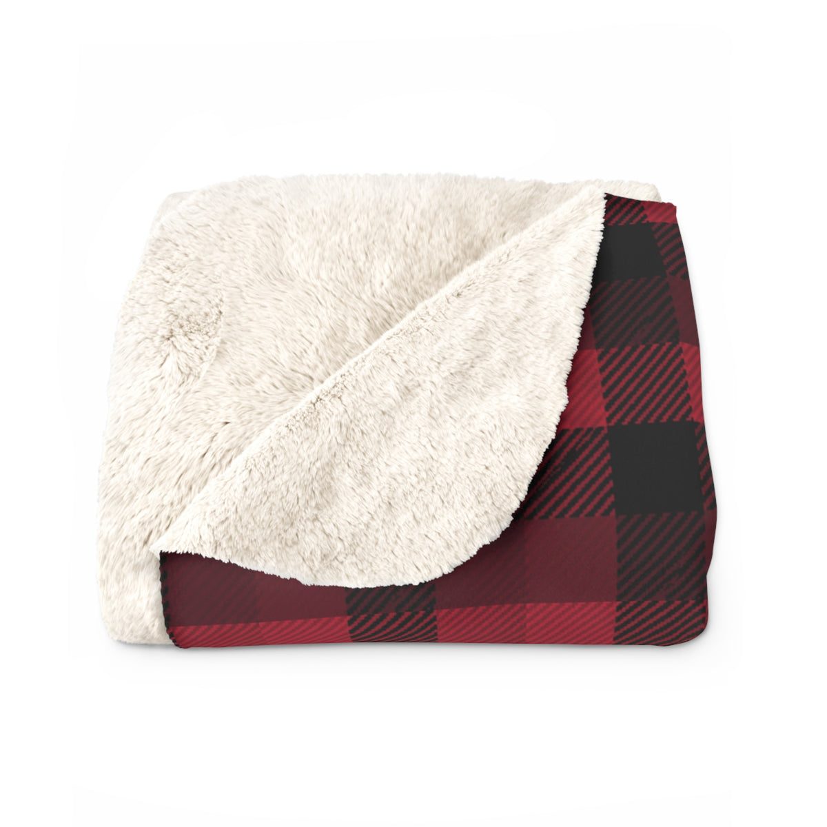 Rustic Cabin Buffalo Plaid Sherpa Blanket | Red & Black Fleece Throw