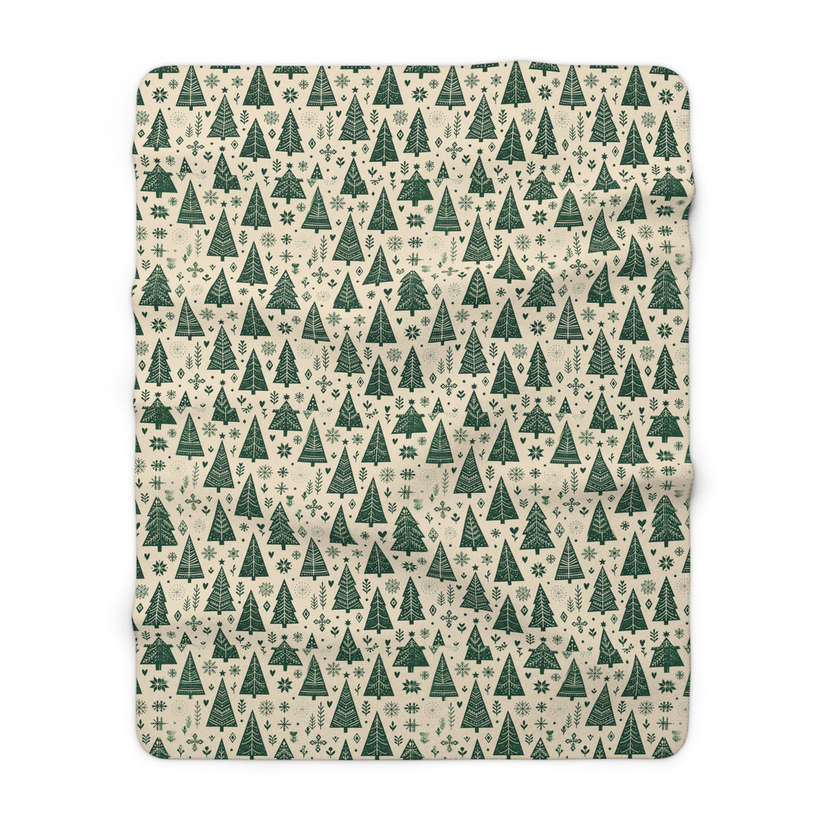 Nordic Hygge Christmas Sherpa Blanket | Pine & Snowflake Throw