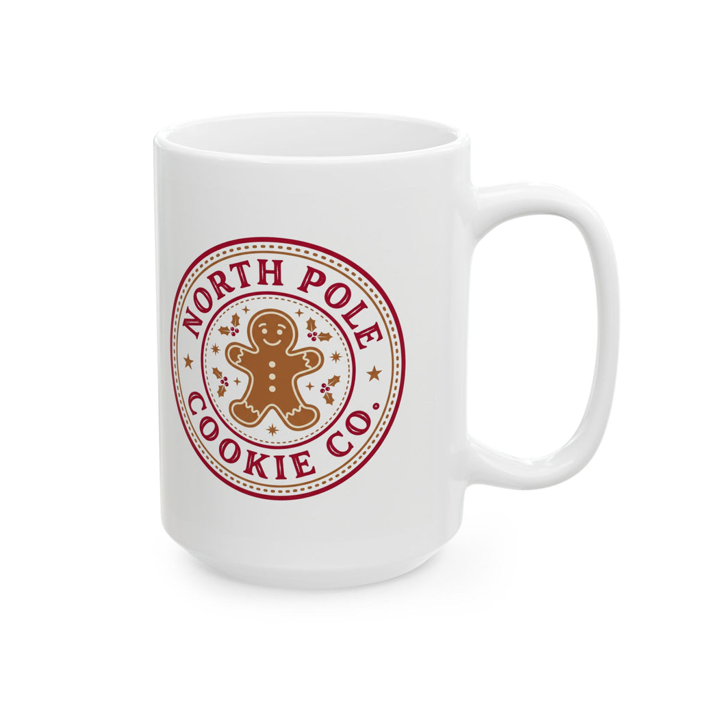 North Pole Cookie Co. Christmas Mug, 15 oz Ceramic Gingerbread Design