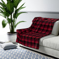 Rustic Cabin Buffalo Plaid Sherpa Blanket | Red & Black Fleece Throw