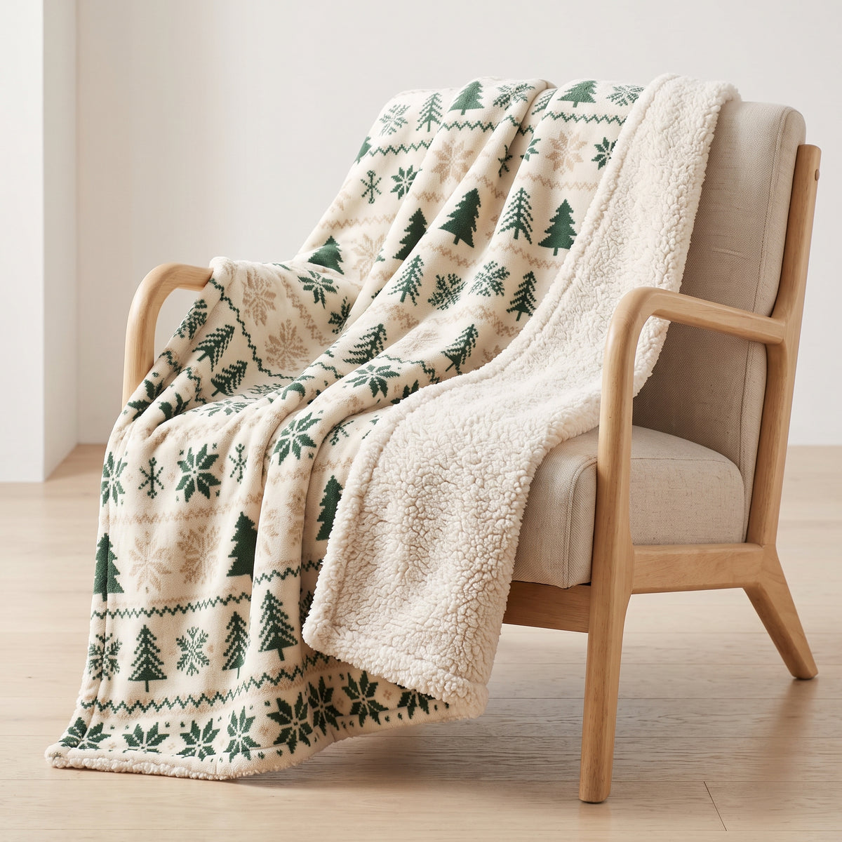 The Nordic Hygge Holiday Gift Set | Ultra-Plush Sherpa Blanket & 2 Cocoa Mugs Bundle